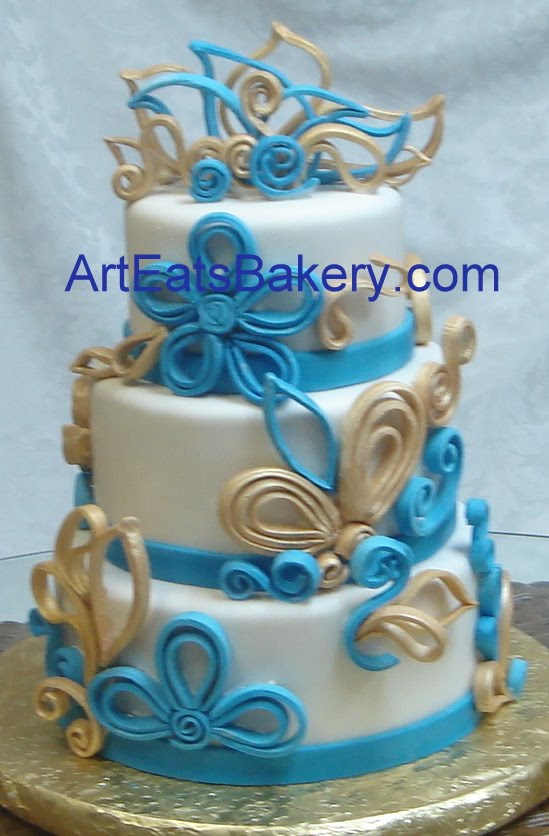 Spring Custom fondant Wedding cake pictures by Art Eats Bakery 2010 Gallery