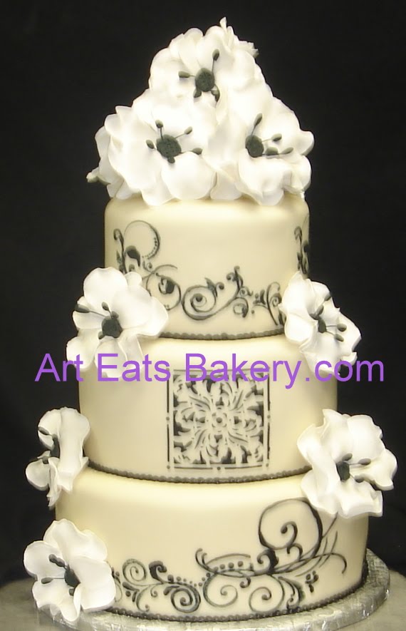 Black and white wedding cake designs and pictures
